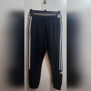 Adidas Youth XL 16 Black White Stripe Jogger Pants